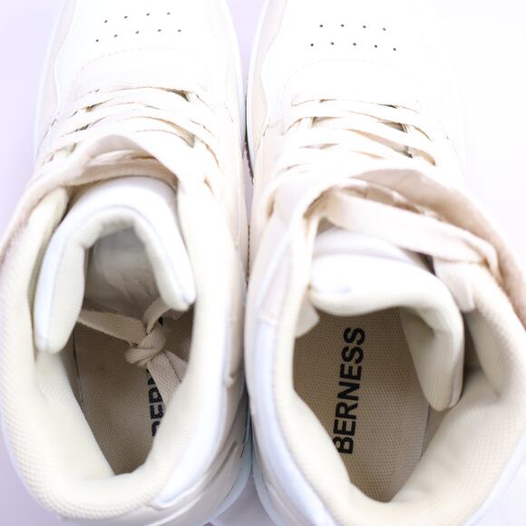 BERNESS Rylee High Top Sneaker Beige White Platform Lace Up Athleisure Women's 8 - Picture 5 of 9